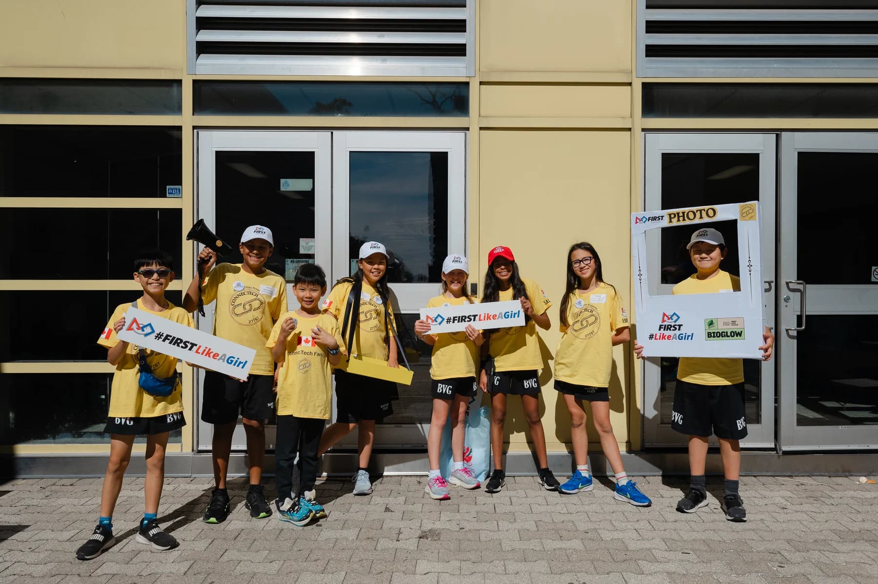 ConnecTech celebrating outside Bayview Glen School